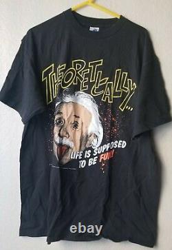 Vintage 1993 Albert Einstein T-Shirt Black Men's XL