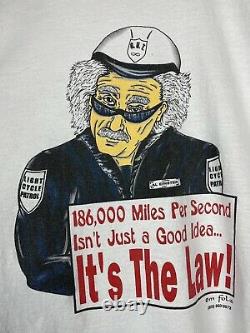 Vintage 2000s Albert Einstein Police Officer Artwork Promo Tee Shirt Size XL