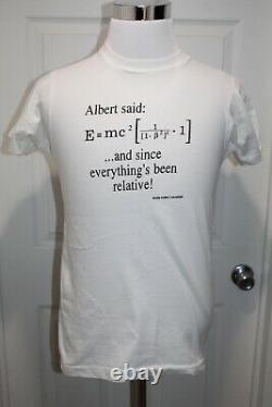 Vintage 80s 1989 single stitch Albert Einstein T Shirt E=MC2 men Size M science