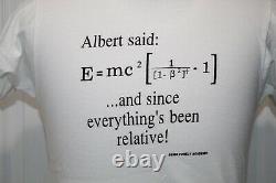 Vintage 80s 1989 single stitch Albert Einstein T Shirt E=MC2 men Size M science