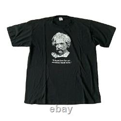 Vintage 80s Albert Einstein E=MC(2) Black Thin Soft Quote T-Shirt Size M/L Rare