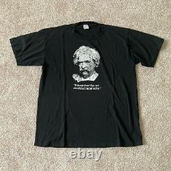 Vintage 80s Albert Einstein E=MC(2) Black Thin Soft Quote T-Shirt Size M/L Rare