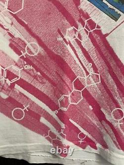 Vintage 90s microscopic estrogen science art andazia tshirt escher einstein