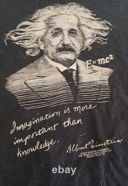 Vintage Albert Einstein All Over Print AOP T-Shirt 90s Size L Single Stitch Gift