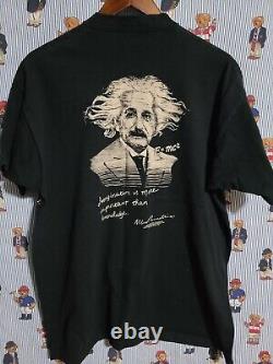 Vintage Albert Einstein All Over Print AOP T-Shirt 90s Size XL Single Stitch