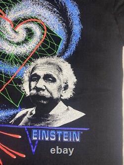 Vintage Albert Einstein Andazia T-Shirt Size Large Black Gravity Bends Light