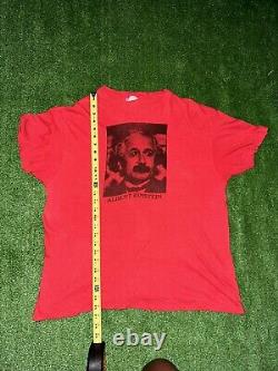Vintage Albert Einstein Red T-Shirt 90s Mens XL Made In USA. 70s Hanes Tag