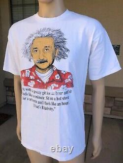 Vintage Albert Einstein Relativity Humor Single Stitch T Shirt All Sport USA XL