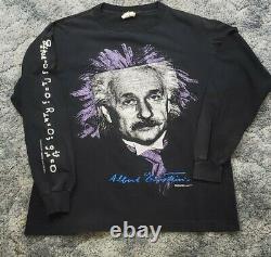 Vintage Albert Einstein equation double sided Andazia art long sleeve shirt L