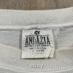 Vintage Andazia Albert Einstein T-Shirt All Over Stonehenge Mens Size XL White