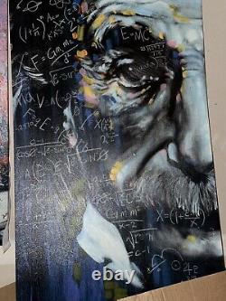 Vintage Stephen Fishwick Einstein Canvas Wrap Signed