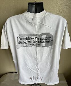 Vtg 90's Albert Einstein Art Stonehenge All Over Print T Shirt Men's XL Physics