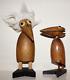Vtg, J. V. Orel Mid Century Modern Wooden Einstein Bird & Card Holder Bird Figure