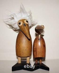Vtg, J. V. OREL MID CENTURY MODERN Wooden Einstein Bird & Card Holder Bird Figure