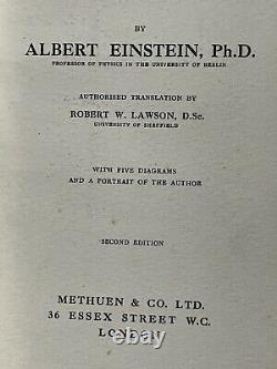 1920 Albert Einstein La Théorie De La Relativité Deuxième Édition Methuen Rare