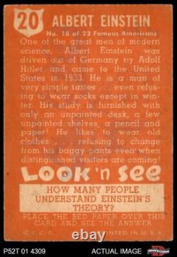 1952 Topps Look'n Voir #20 Albert Einstein Short-print 4 Vg/ex P52t 01 4309
