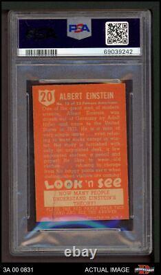 1952 Topps Look'n Voir #20 Albert Einstein Short-print Psa 7 Nm 3a 00 0831