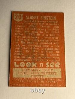 1952 Topps Regarder et Voir Albert Einstein #20 EX E649
