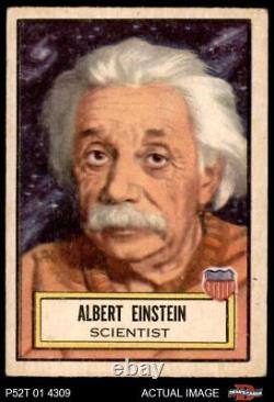 1952 Topps Regardez et Voyez #20 Albert Einstein COURTE IMPRIME 4 VG/EX P52T 01 4309