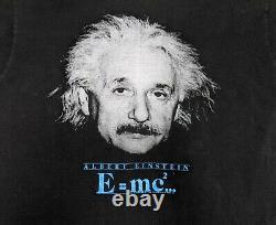 1990 Albert Einstein XL T-shirt Noir Vtg Point Unique E=mc2 Science Physique