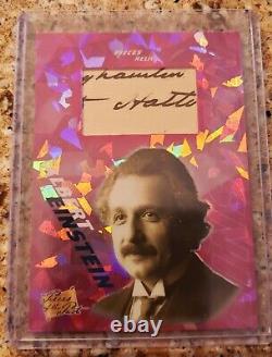 2021 pièces du passé Albert Einstein rose glace fêlé 1/1 relique d'écriture