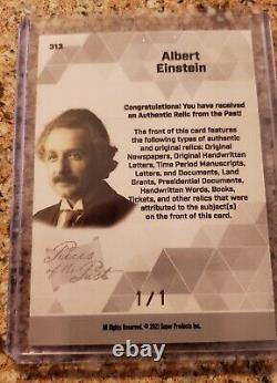 2021 pièces du passé Albert Einstein rose glace fêlé 1/1 relique d'écriture