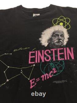 80s Fabriqué Aux États-unis Einstein T-shirt L Coton Blk