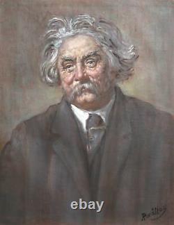 Adrian Rovatkay, Albert Einstein, Huile Sur Toile, Signé L. R