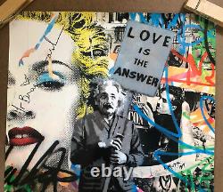 Affiche Originale De Litho M. Brainwash Love Est La Réponse Einstein Madonna Warhol