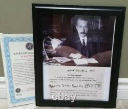 Albert Einstein Authentic Signé À La Main Autographe -daté -framed