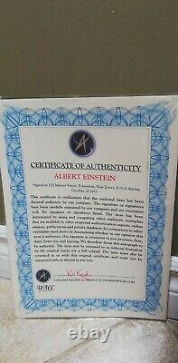Albert Einstein Authentic Signé À La Main Autographe -daté -framed