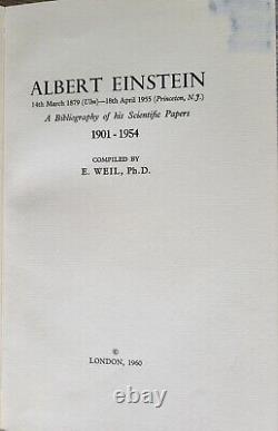 Albert Einstein Est Une Bibliographie De Ses Articles Scientifiques. 1901-1954 1ère Édition