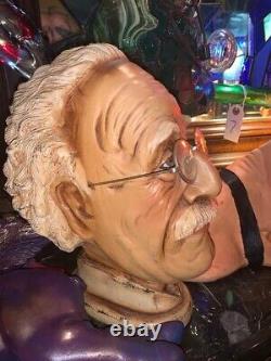 Buste de tête d'Einstein, statue de style mi-siècle MCM, figurine en plâtre et plâtre Escolike