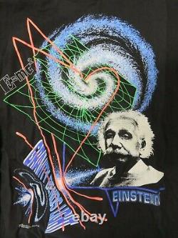 Chemise à manches longues noire pour homme de taille large Andazia Albert Einstein Vintage Allover