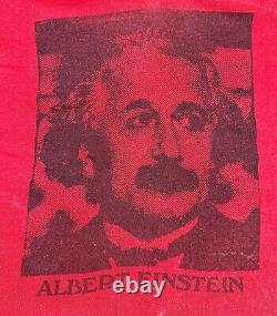 Chemise vintage des années 70 d'Albert Einstein taille XL fabriquée aux États-Unis étiquette Hanes rouge RARE