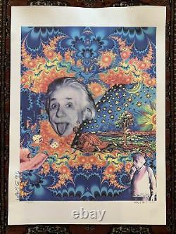 Collage D'art De Wavy Gravy Imprimer Einstein Signé Faible # 17/100 Woodstock