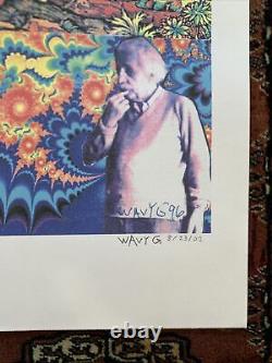 Collage D'art De Wavy Gravy Imprimer Einstein Signé Faible # 17/100 Woodstock