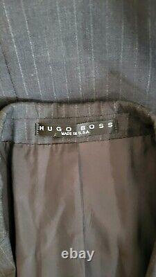 Costume 2 pièces en laine rayée Hugo Boss Einstein/Sigma pour homme, taille 40 S