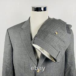 Costume Hugo Boss pour hommes 44L Einstein Sigma 36 x 28 Gris à rayures plissées à trois boutons