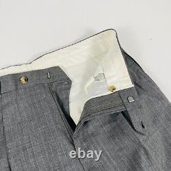 Costume Hugo Boss pour hommes 44L Einstein Sigma 36 x 28 Gris à rayures plissées à trois boutons