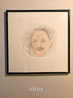 Édition limitée et vintage d'une gravure en relief colorée d'Albert Einstein, 2/10, signée.