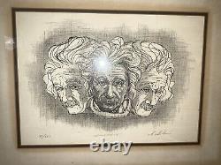 Einstein Par Anthony Sidoni Vintage Gravure Encadrée Photo Édition