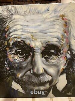 Einstein Tout Est Relatif Par Stephen Fishwick Canvas Print 40x40 Signé