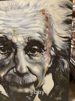Einstein Tout Est Relatif Par Stephen Fishwick Canvas Print 40x40 Signé
