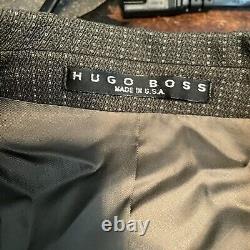 Homme Hugo Boss Brown Pinstripe Einstein Kappa Suit Mélange De Laine 42r