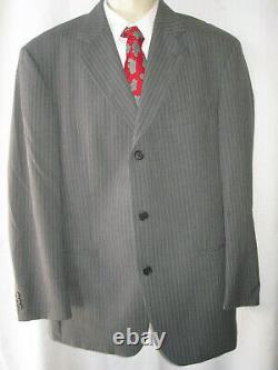 Hugo Boss 110's Einstein / Sigma Light Gray Pinstripe Suit Homme Sz 43 37x30