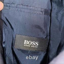 Hugo Boss Black'Einstein Sigma' Veste de costume blazer basique en laine bleu marine 44 L