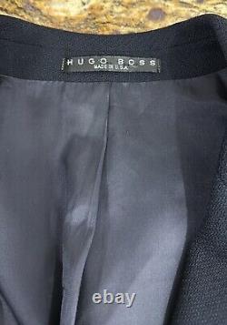 Hugo Boss Einstein Blazer en pure laine vierge noire pour homme, taille 42R.