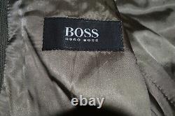 Hugo Boss Einstein Hommes 3btn Olive Taupe Tête De Clou Costume Sz 38r Pantalon 30x29