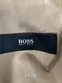 Hugo Boss Einstein / Sigma Super 100 Beige Wool Suit Pleat & Cuff 44 R 36 X 30 USA